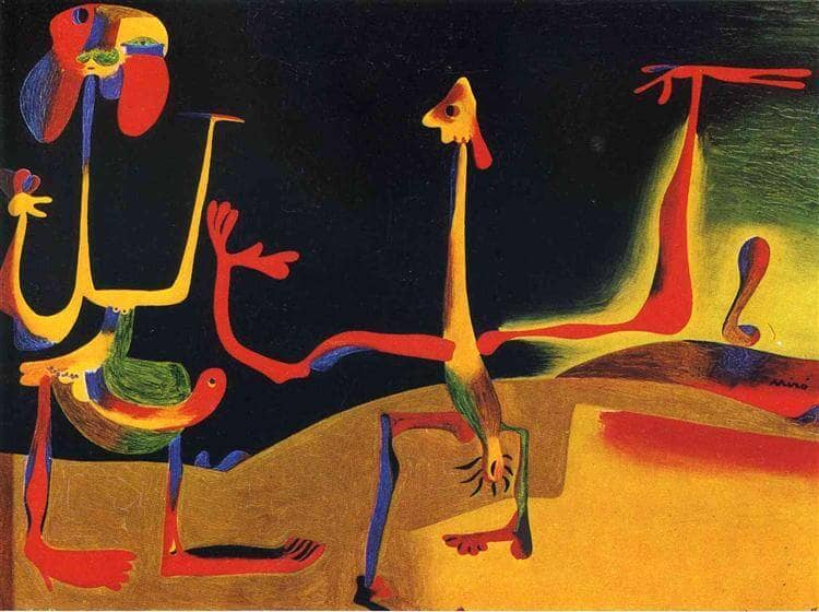 Man and Woman in Front of a Pile of Excrement, 1936 by Joan Miro by Joan Miro