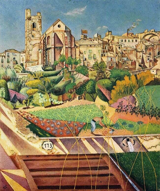 Montroig: Village and Church, 1919 by Joan Miro